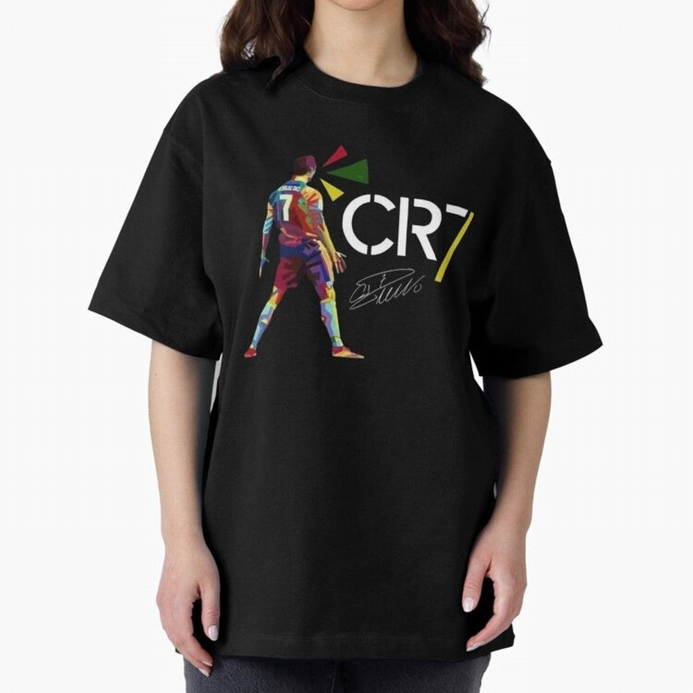 Cr7 Cristiano Ronaldo Signature Oversized T-Shirt Join Global Football Passion for FIFA World Cup 2026 USA Canada Mexico, Featuring Messi, Germany, Game Day Rituals, Football Legends, Country Pride and the Road to the Final; Built for Supporters