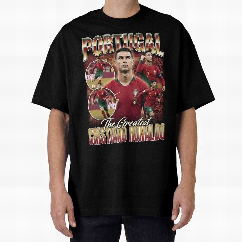 Cristiano Ronaldo Portugal Vintage Oversized T-Shirt Join Match Day Hype around FIFA World Cup 2026, Cristiano Ronaldo, Argentina, Football History, Final Match Energy, Crowd Noise and Once in a Lifetime Moments; Made for Die Hard Supporters,
