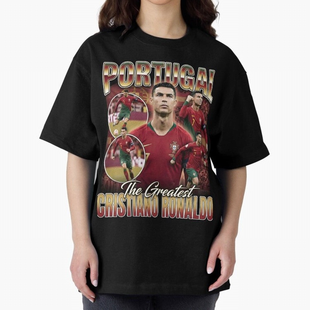 Cristiano Ronaldo Portugal Vintage Oversized T-Shirt Join Match Day Hype around FIFA World Cup 2026, Cristiano Ronaldo, Argentina, Football History, Final Match Energy, Crowd Noise and Once in a Lifetime Moments; Made for Die Hard Supporters,