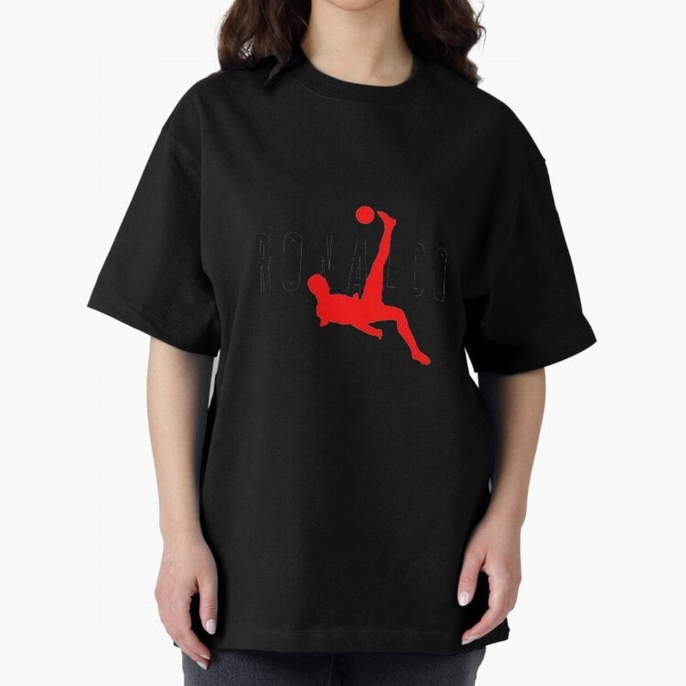 Air Ronaldo Oversized T-Shirt Make Game Day About FIFA World Cup 2026 Spirit, Connected to Argentina and Brazil, Messi, Champion Mindset, Group Stage Buzz, Knockout Tension and Passionate Fan Culture; Ideal for Football Dads, Football Moms,