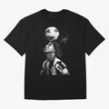 Ronaldinho - black white Oversized T-Shirt Support Global Football Passion for FIFA World Cup 2026 USA Canada Mexico, Highlighting Haaland, Spain and Netherlands, Retro Football Energy, Iconic Rivalries, Trophy Chase Drama and Stadium Atmosphere;