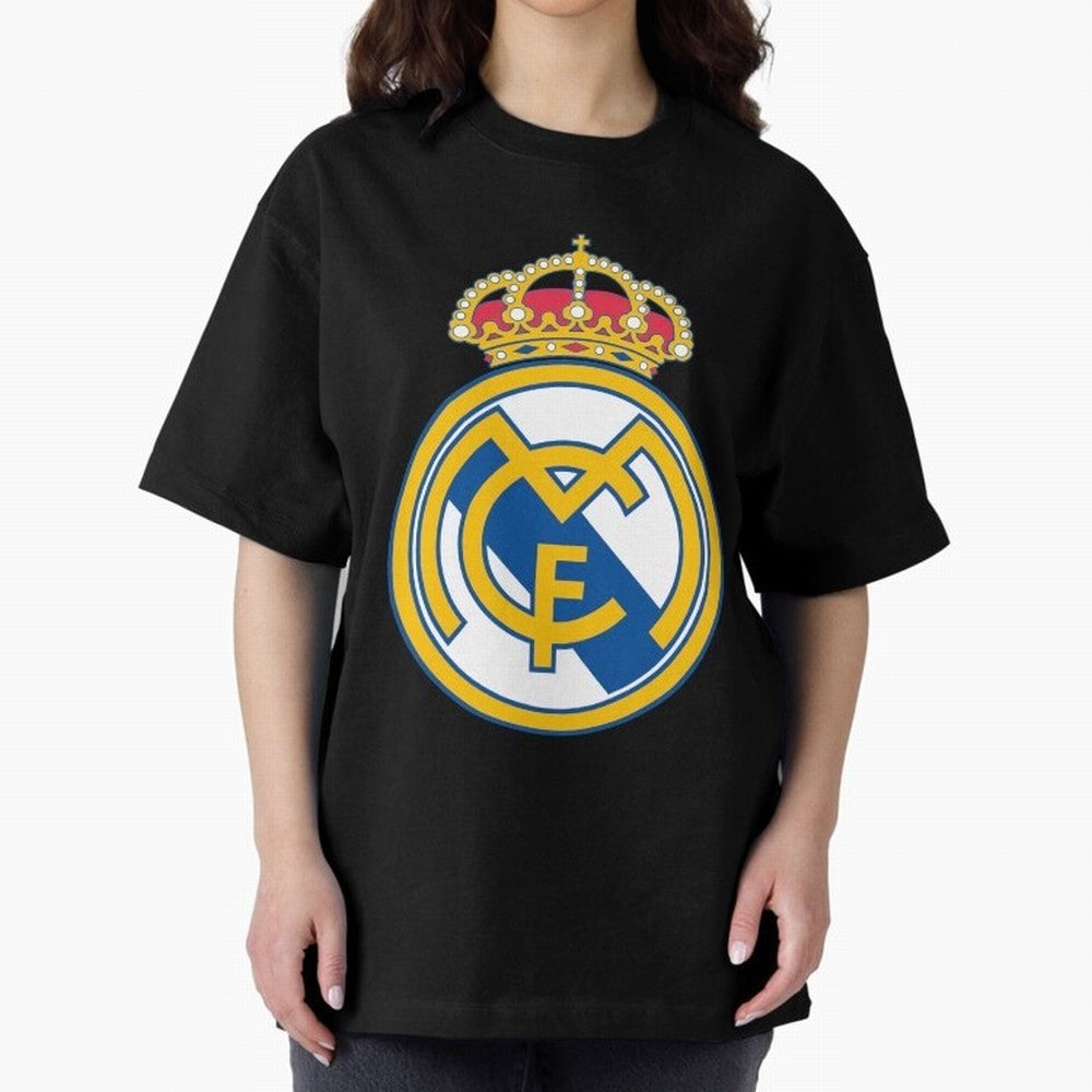 The Madrid CF Logo Oversized T-Shirt Feel the Trophy Chase of Match Day Hype around FIFA World Cup 2026, Neymar, Haaland and Cristiano Ronaldo, Brazil, Goal Celebration Energy, Supporter Heritage, Football Icons and Worldwide Tournament Joy; Made