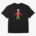 Badly Drawn Ronaldo Oversized T-Shirt Show Love for Legendary Goals in Match Day Hype around FIFA World Cup 2026 USA Canada Mexico, Messi, Argentina and Brazil, Classic Soccer Heritage, Championship Pressure, Fan Loyalty and International Pride;
