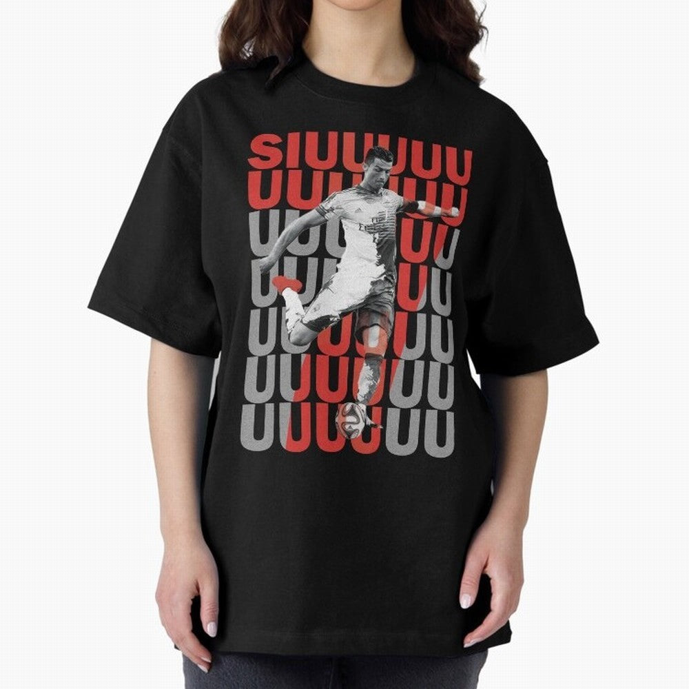 Siuuuuuu Cristiano Ronaldo Oversized T-Shirt Represent the Passion of Match Day Hype around FIFA World Cup 2026, Mbappe and Neymar, France and Portugal, Stadium Memories, Football Loyalty, International Chants and Championship Tradition; Ideal for