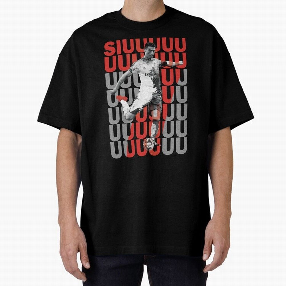 Siuuuuuu Cristiano Ronaldo Oversized T-Shirt Represent the Passion of Match Day Hype around FIFA World Cup 2026, Mbappe and Neymar, France and Portugal, Stadium Memories, Football Loyalty, International Chants and Championship Tradition; Ideal for