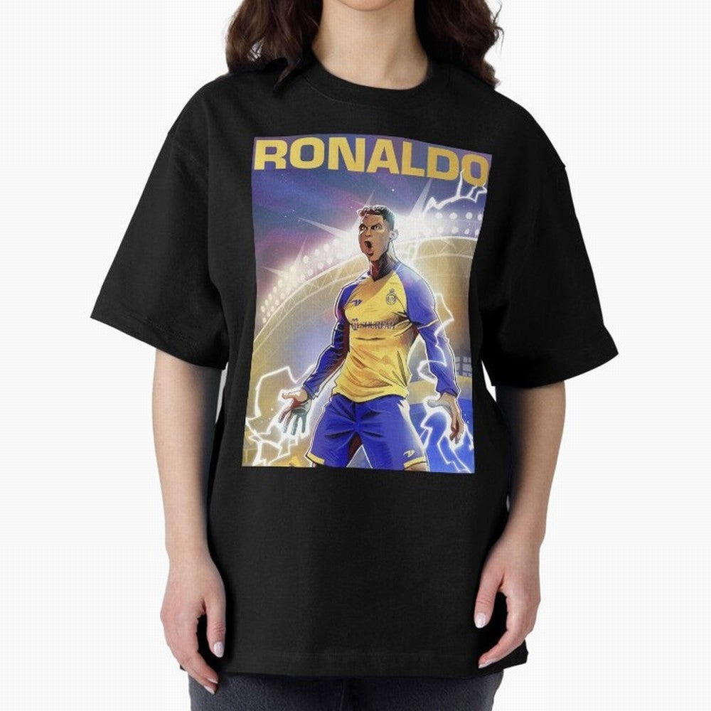 Ronaldo Al-Nassr Football Club - Oversized T-Shirt Step into Global Football Passion for FIFA World Cup 2026 Group Stage, Built around Mbappe and Neymar, Argentina and Brazil, Goal Celebration Energy, Supporter Heritage, Football Icons and