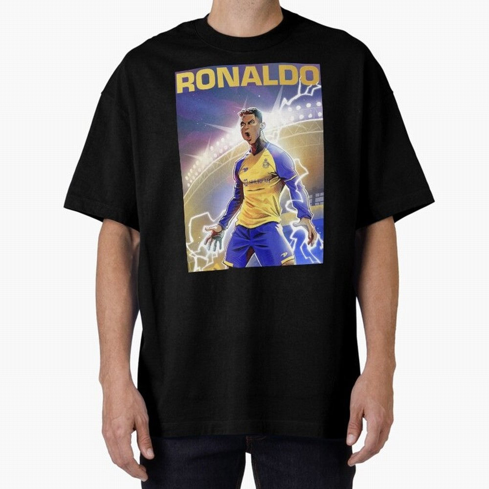 Ronaldo Al-Nassr Football Club - Oversized T-Shirt Step into Global Football Passion for FIFA World Cup 2026 Group Stage, Built around Mbappe and Neymar, Argentina and Brazil, Goal Celebration Energy, Supporter Heritage, Football Icons and