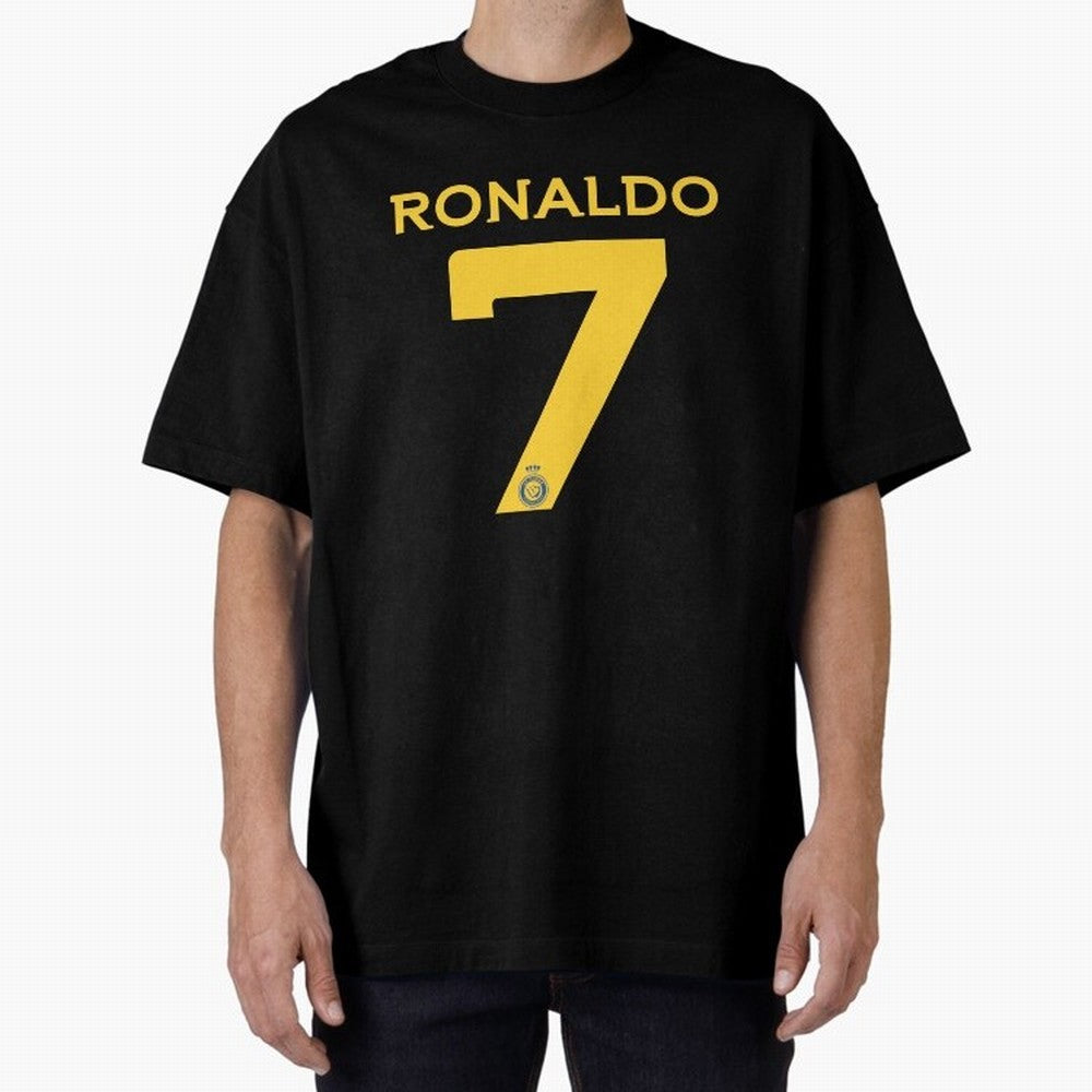 Ronaldo 7 Al-Nassr Football Club - Oversized T-Shirt Represent Fans Who Live for Match Day Hype around FIFA World Cup 2026 Group Stage, Messi and Cristiano Ronaldo, Argentina, France and Brazil, Football Passion, Legendary Performances, Festival