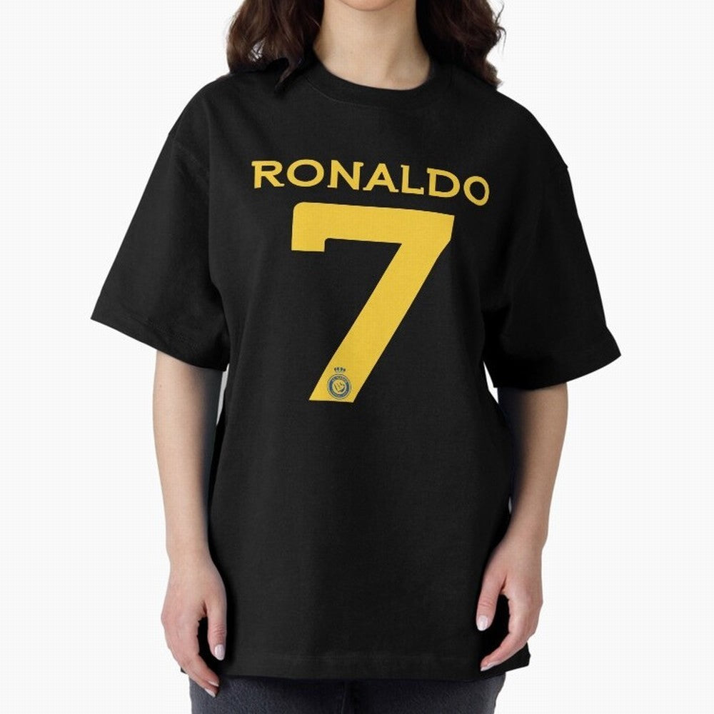 Ronaldo 7 Al-Nassr Football Club - Oversized T-Shirt Represent Fans Who Live for Match Day Hype around FIFA World Cup 2026 Group Stage, Messi and Cristiano Ronaldo, Argentina, France and Brazil, Football Passion, Legendary Performances, Festival