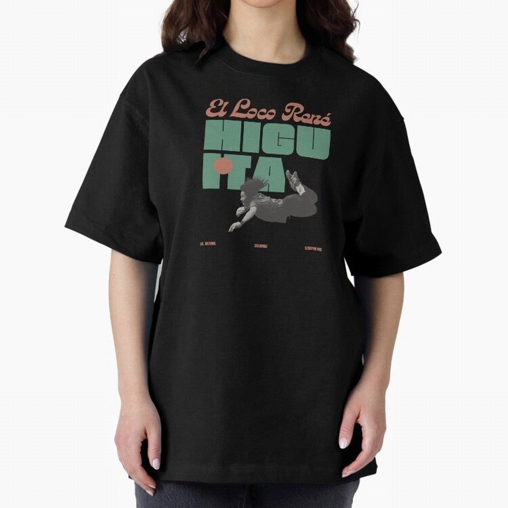 Rene Higuita Minimalist Oversized T-Shirt Treasure FIFA World Cup 2026 Group Stage Capturing Mbappe and Neymar, Argentina and Brazil Energy, Fan Favorite Moments, National Team Passion, Big Match Drama and Soccer History; Ideal for Fans Who Follow