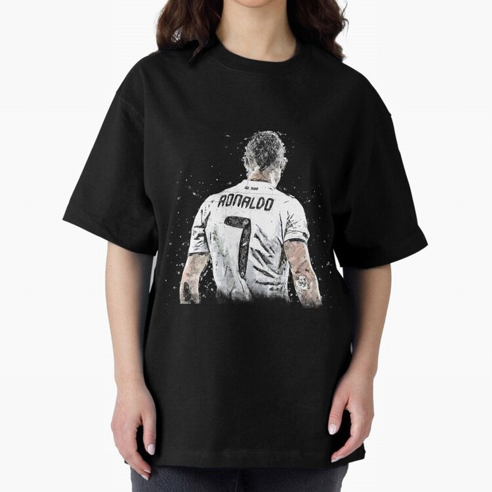 Cristiano ronaldo back Oversized T-Shirt Cheer through Every Moment of Global Football Passion for FIFA World Cup 2026, Celebrating Neymar, Haaland and Cristiano Ronaldo, England and Germany, Global Supporter Spirit, Legendary Goals, National