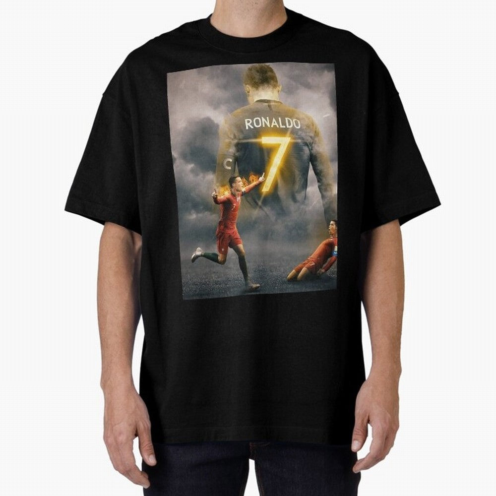 Aesthetic ronaldo poster Oversized T-Shirt Join the Countdown to Global Football Passion for FIFA World Cup 2026 Group Stage, Inspired by Messi, Spain and Netherlands, Classic Soccer Heritage, Championship Pressure, Fan Loyalty and International