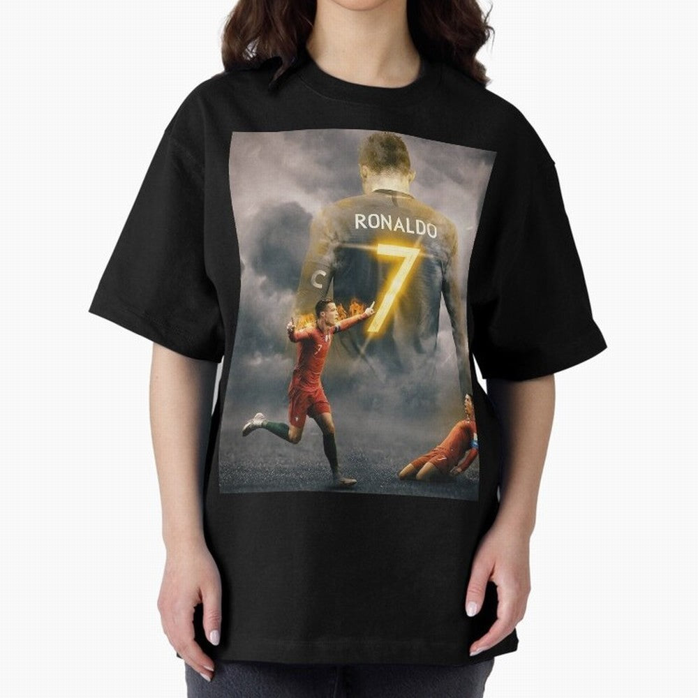 Aesthetic ronaldo poster Oversized T-Shirt Join the Countdown to Global Football Passion for FIFA World Cup 2026 Group Stage, Inspired by Messi, Spain and Netherlands, Classic Soccer Heritage, Championship Pressure, Fan Loyalty and International