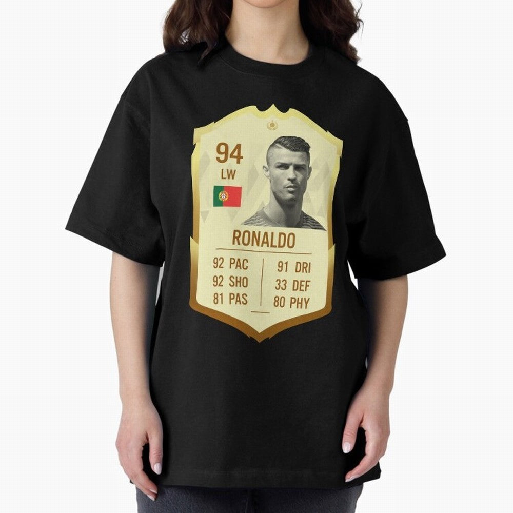 Cristiano Ronaldo Ultimate Card Oversized T-Shirt Bring Supporter Culture to FIFA World Cup 2026 Group Stage for Fans of CR7 and Messi and Argentina, France and Brazil, Bringing Tournament Hype, Historic Matchups, Family Viewing Parties and Global