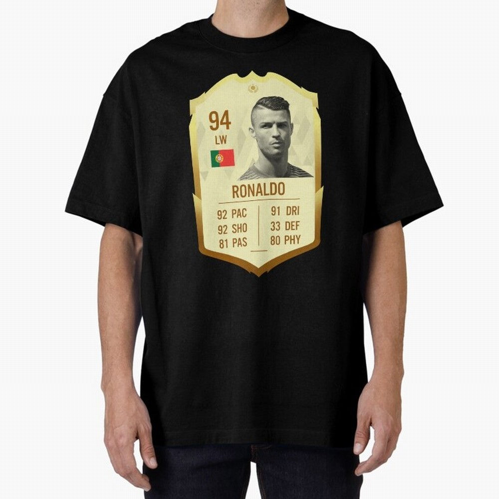 Cristiano Ronaldo Ultimate Card Oversized T-Shirt Bring Supporter Culture to FIFA World Cup 2026 Group Stage for Fans of CR7 and Messi and Argentina, France and Brazil, Bringing Tournament Hype, Historic Matchups, Family Viewing Parties and Global
