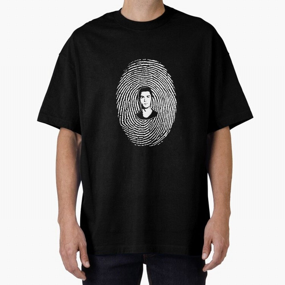 Cristiano Ronaldo fingerprint Oversized T-Shirt Celebrate Supporters United by the FIFA World Cup 2026 USA Canada Mexico Journey through CR7 and Messi Highlights, Brazil Pride, Tournament Hype, Historic Matchups, Family Viewing Parties and Global
