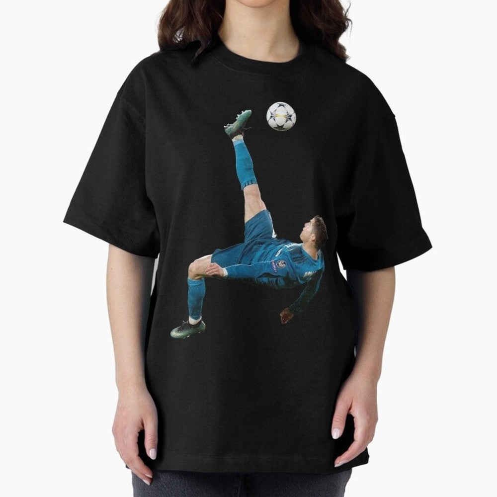 CRISTIANO RONALDO BICYCLE KICK Classic Oversized T-Shirt Honor Champions and Dreams in FIFA World Cup 2026 Group Stage for Fans of Messi, Neymar and Mbappe and England, Bringing Classic Soccer Heritage, Championship Pressure, Fan Loyalty and