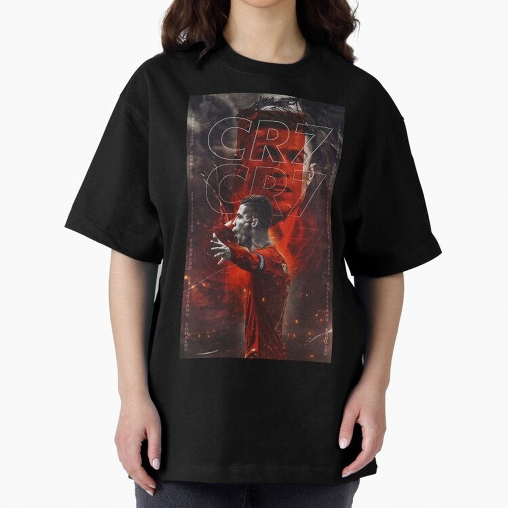 Cristiano Ronaldo Art Oversized T-Shirt Bring Home FIFA World Cup 2026 Group Stage for Fans of Haaland and England and Germany, Bringing Tournament Hype, Historic Matchups, Family Viewing Parties and Global Sports Pride; Made for Collectors Who