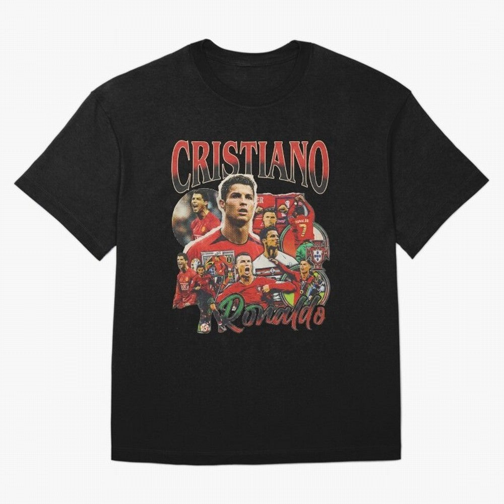 Retro Cristiano Ronaldo Oversized T-Shirt Show Your Stadium Side during Match Day Hype around FIFA World Cup 2026 USA Canada Mexico, Mbappe, Germany, Goal Celebration Energy, Supporter Heritage, Football Icons and Worldwide Tournament Joy; Great