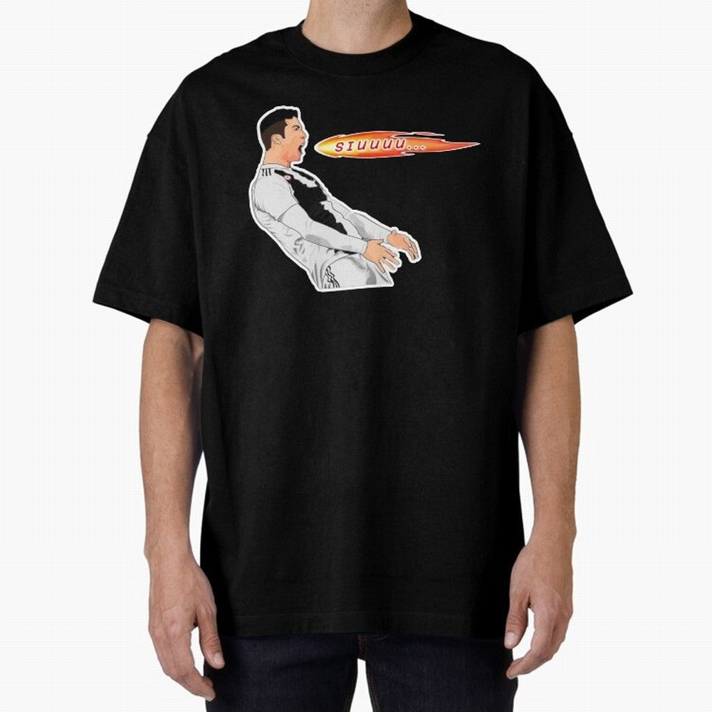Siuuu Cristiano ronaldo funny Oversized T-Shirt Celebrate the Road through FIFA World Cup 2026 Group Stage Capturing Mbappe, Spain Energy, Retro Football Energy, Iconic Rivalries, Trophy Chase Drama and Stadium Atmosphere; Perfect for Fans,
