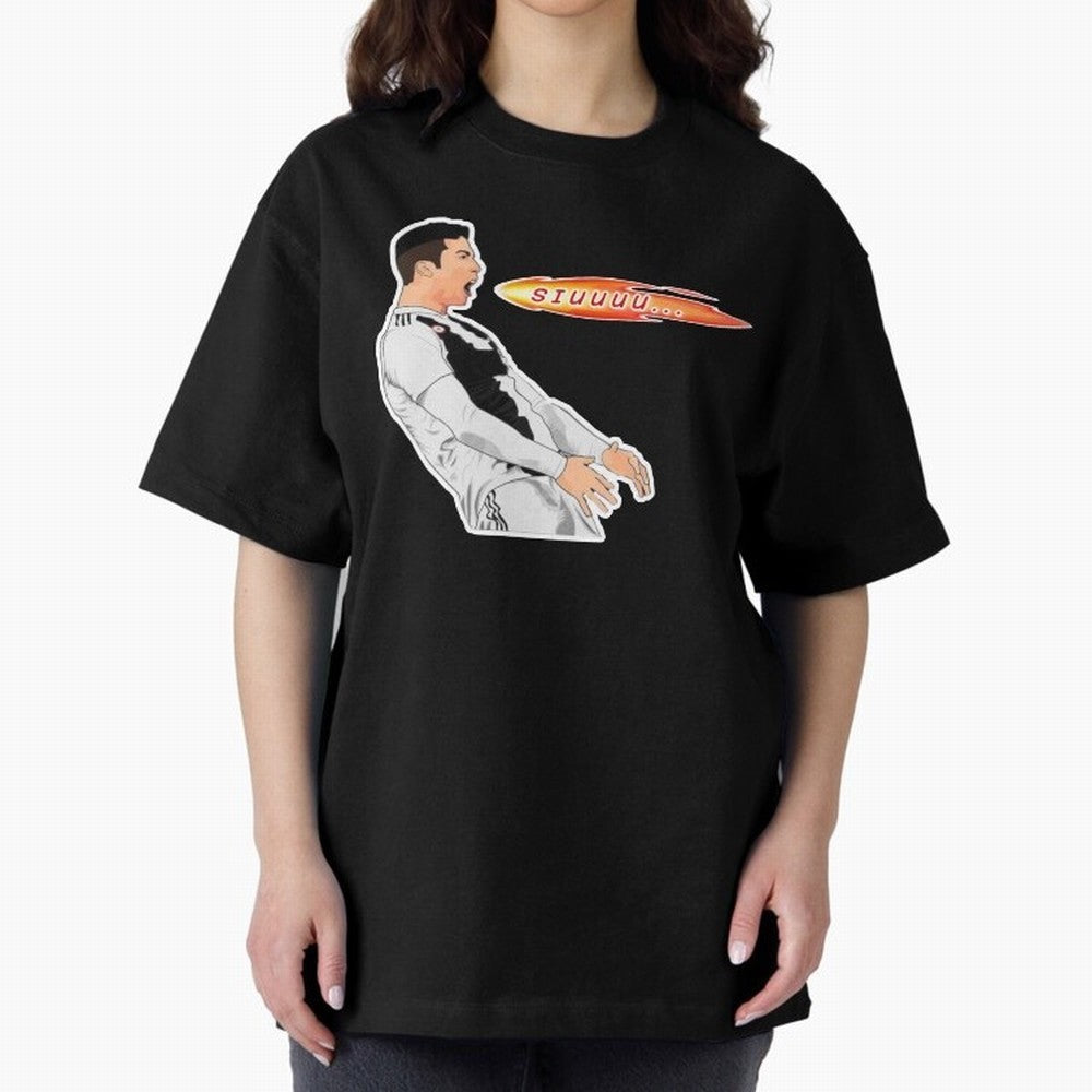 Siuuu Cristiano ronaldo funny Oversized T-Shirt Celebrate the Road through FIFA World Cup 2026 Group Stage Capturing Mbappe, Spain Energy, Retro Football Energy, Iconic Rivalries, Trophy Chase Drama and Stadium Atmosphere; Perfect for Fans,