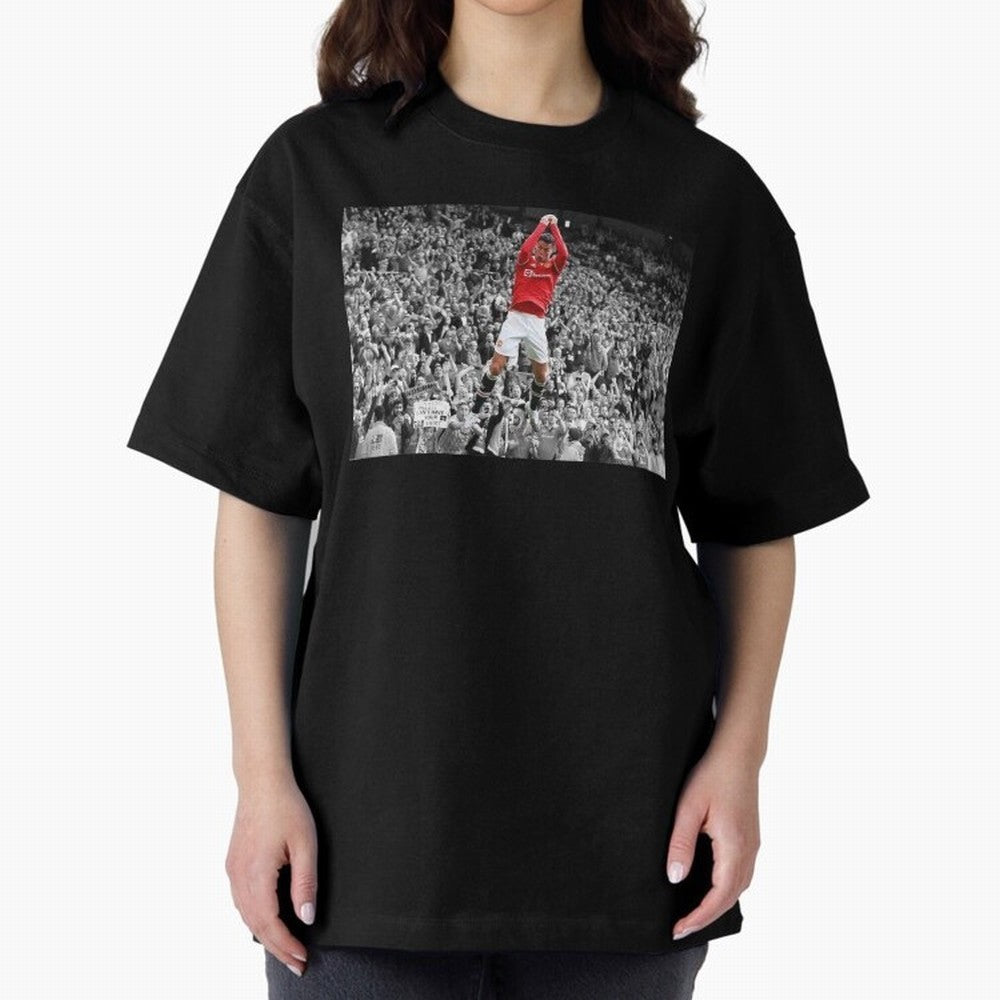 CR7 celebration Oversized T-Shirt Relive FIFA World Cup 2026 USA Canada Mexico Featuring Mbappe, France and Portugal Energy, Football Festival Excitement, Trophy Ambitions, Country Rivalries and Star Player Buzz; Perfect for Supporters Who Want
