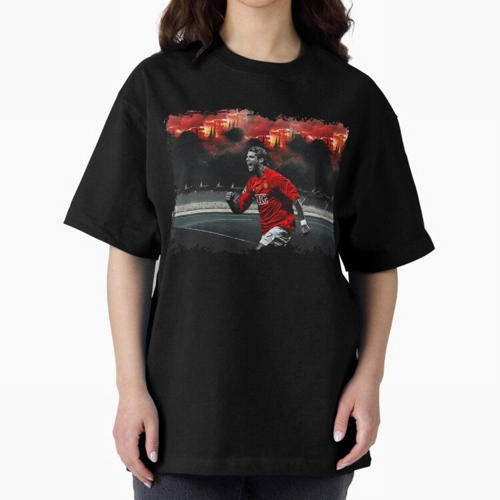 Cristiano Ronaldo Manchester 8K Oversized T-Shirt Celebrate Fan Culture around Global Football Passion for FIFA World Cup 2026 USA Canada Mexico, Built around CR7 and Messi, France and Portugal, Fan Favorite Moments, National Team Passion, Big
