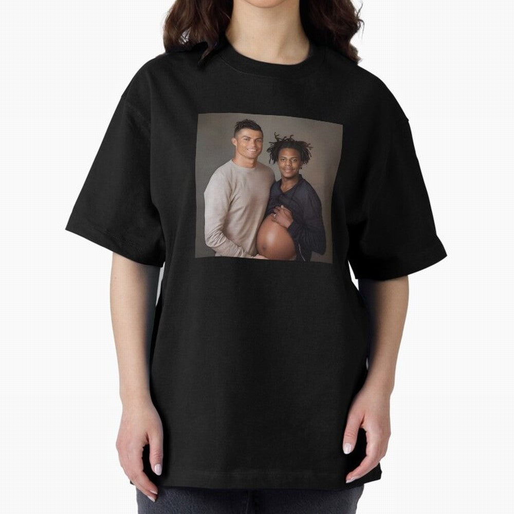 Cristiano Ronaldo and IShowSpeed pregnant. Oversized T-Shirt Stand Proud for FIFA World Cup 2026 USA Canada Mexico for Fans of Neymar, Haaland and Cristiano Ronaldo and Germany, Bringing Game Day Rituals, Football Legends, Country Pride and the