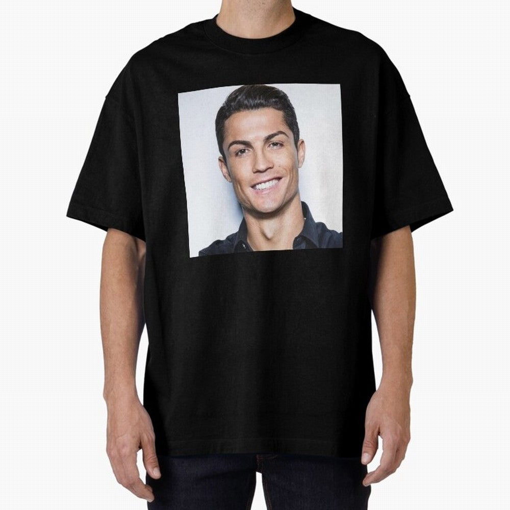 Cristiano Ronaldo Poster Oversized T-Shirt Honor the Beautiful Game during FIFA World Cup 2026 Group Stage Capturing Cristiano Ronaldo, Argentina and Brazil Energy, Soccer Culture, Superstar Moments, National Team Dreams and Competitive Fire; Great