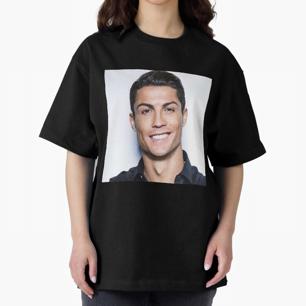 Cristiano Ronaldo Poster Oversized T-Shirt Honor the Beautiful Game during FIFA World Cup 2026 Group Stage Capturing Cristiano Ronaldo, Argentina and Brazil Energy, Soccer Culture, Superstar Moments, National Team Dreams and Competitive Fire; Great