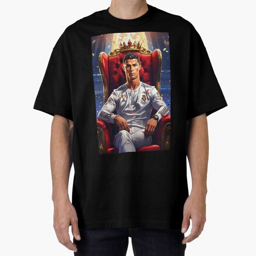 King Cristiano Ronaldo Oversized T-Shirt Celebrate the Stars of Match Day Hype around FIFA World Cup 2026 USA Canada Mexico, Messi, England, France and Netherlands, Match Day Excitement, Supporter Culture, Golden Goals and Global Football Passion;