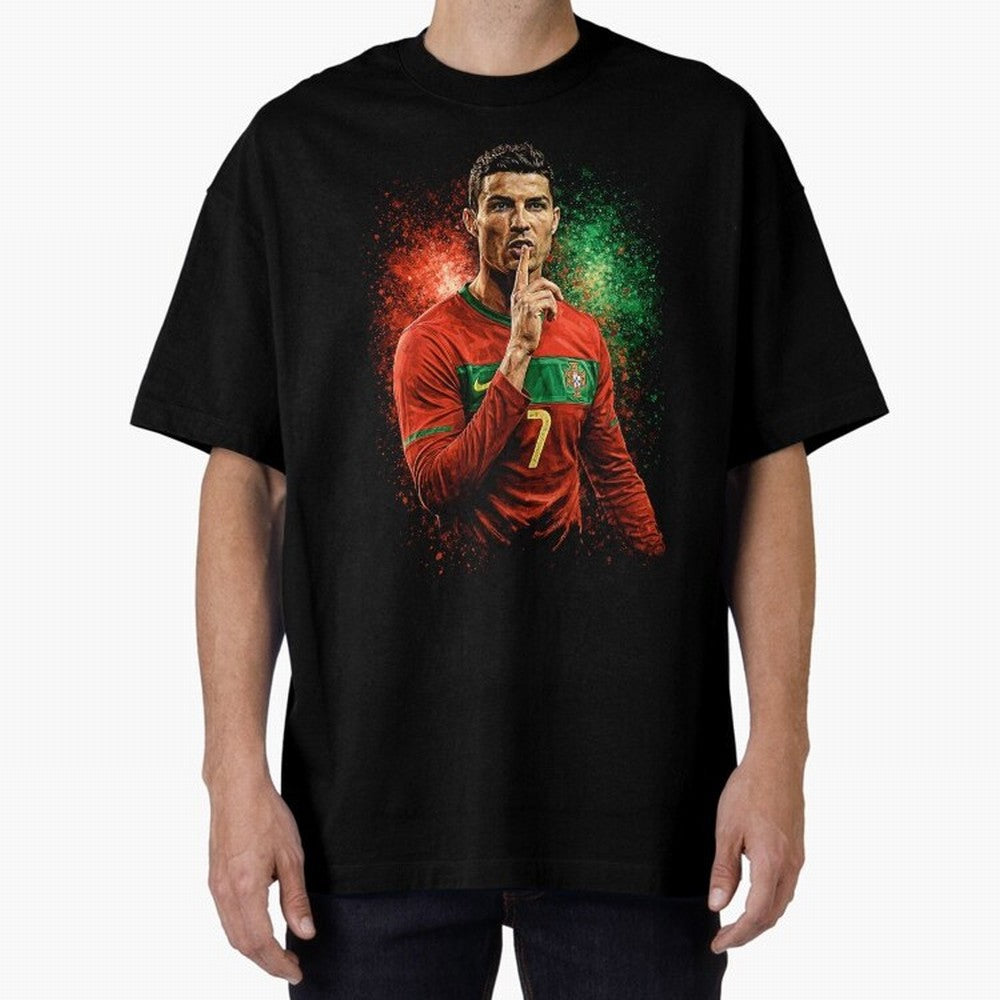 Cristiano Ronaldo Football Legend Oversized T-Shirt Bring Legendary Rivalry Energy to Match Day Hype around FIFA World Cup 2026, Cristiano Ronaldo, Brazil, Tournament Hype, Historic Matchups, Family Viewing Parties and Global Sports Pride; Built