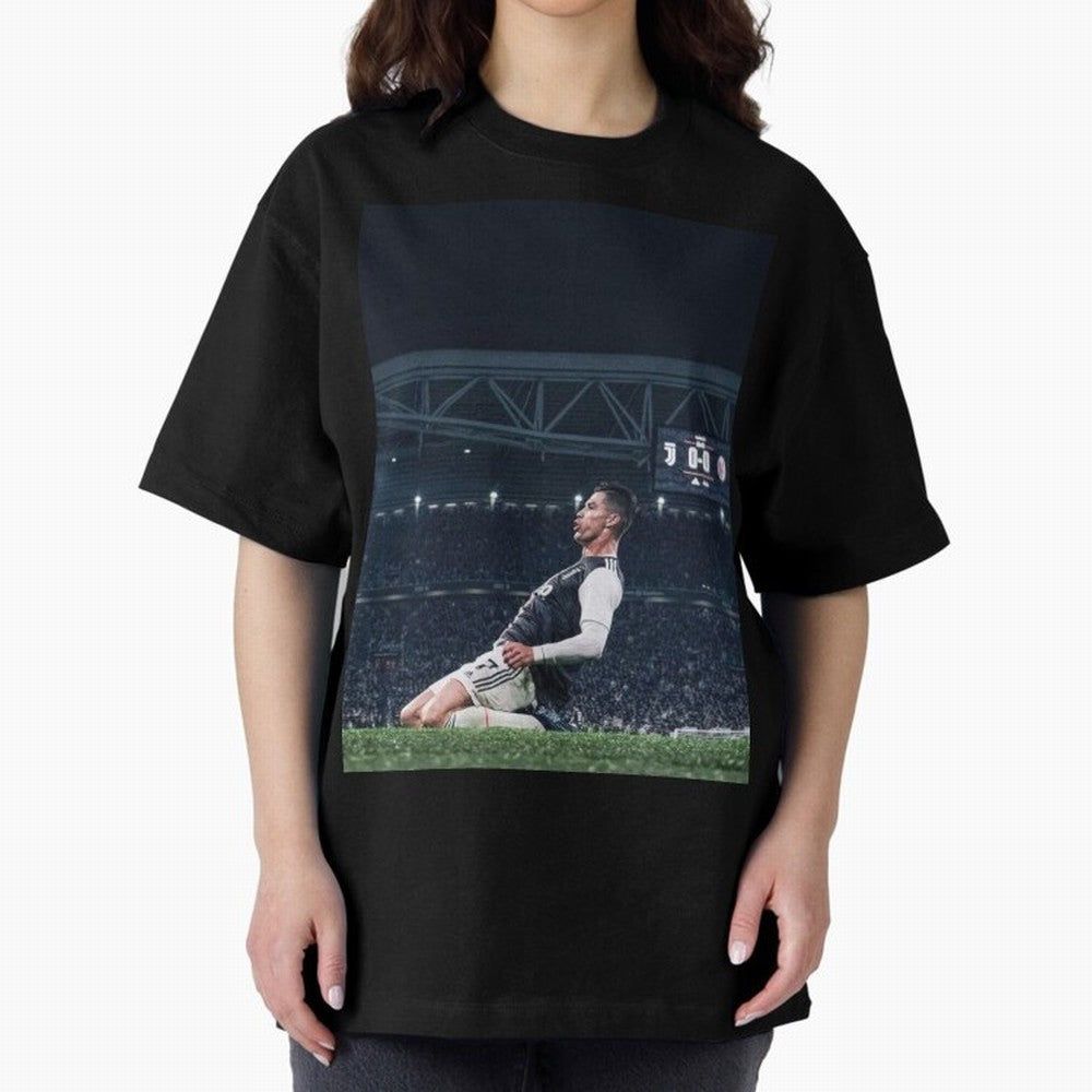 Wallpaper Cristiano Celebration Oversized T-Shirt Represent the Passion of Global Football Passion for FIFA World Cup 2026 Group Stage, Built around Messi, Portugal, Spain and Germany, Vintage Soccer Flavor, Modern Football Stars, National Flags