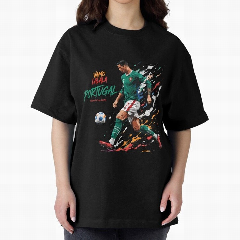 Portugal CR7 Fan World Cup 26 Oversized T-Shirt Bring a Champion Mindset to Global Football Passion for FIFA World Cup 2026, Celebrating Haaland and Mbappe, Brazil, Stadium Chants, National Pride, Trophy Dreams and Unforgettable Football Memories;
