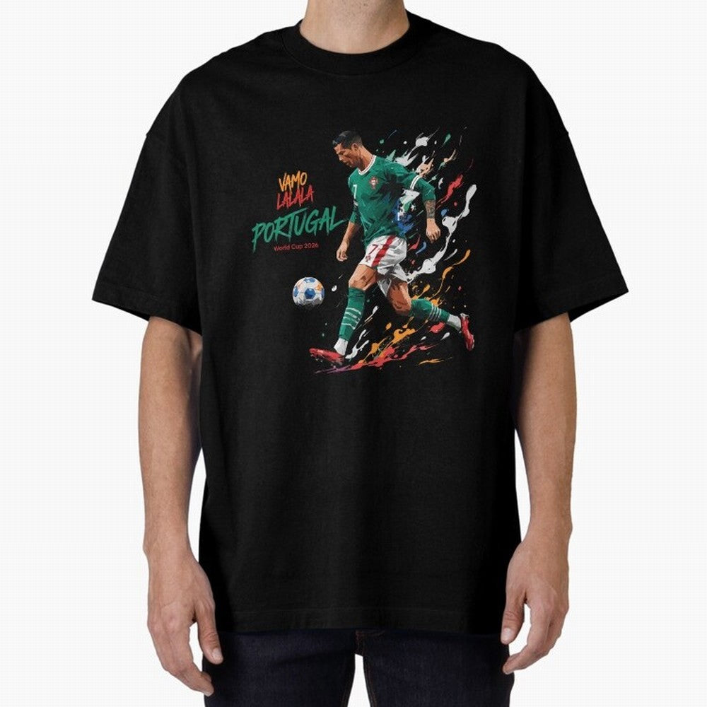 Portugal CR7 Fan World Cup 26 Oversized T-Shirt Bring a Champion Mindset to Global Football Passion for FIFA World Cup 2026, Celebrating Haaland and Mbappe, Brazil, Stadium Chants, National Pride, Trophy Dreams and Unforgettable Football Memories;