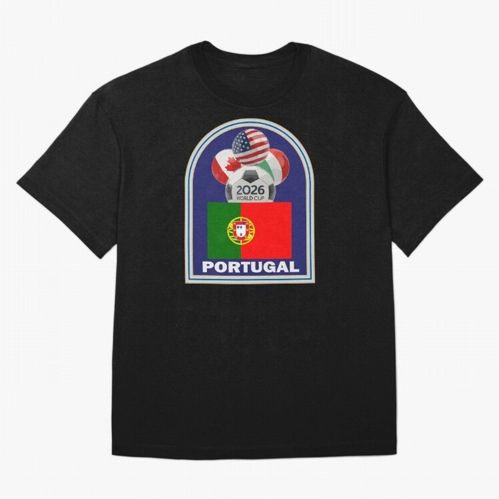 Portugal 2026 Soccer T-shirt Oversized T-Shirt Remember Iconic Moments from Global Football Passion for FIFA World Cup 2026 USA Canada Mexico, Celebrating Mbappe and Neymar, Portugal, Football Festival Excitement, Trophy Ambitions, Country