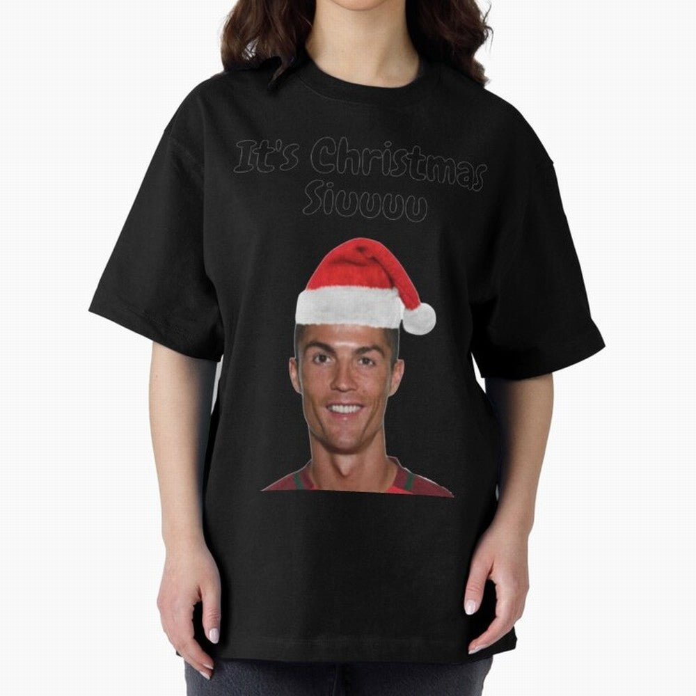 Cristiano Ronaldo Siuuu Funny Christmas Sweater Oversized T-Shirt Keep the Legacy of FIFA World Cup 2026 with Haaland and Mbappe, Brazil, Portugal and Argentina Energy, Goal Celebration Energy, Supporter Heritage, Football Icons and Worldwide