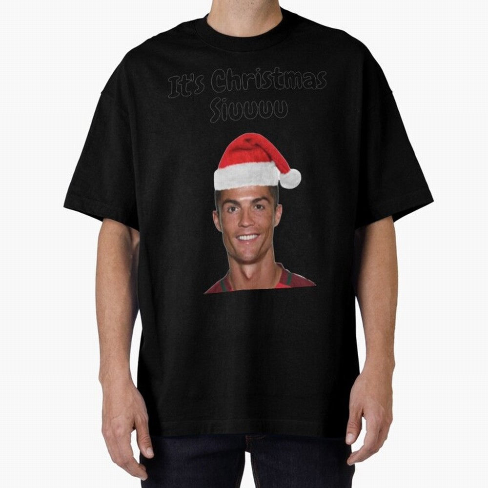 Cristiano Ronaldo Siuuu Funny Christmas Sweater Oversized T-Shirt Keep the Legacy of FIFA World Cup 2026 with Haaland and Mbappe, Brazil, Portugal and Argentina Energy, Goal Celebration Energy, Supporter Heritage, Football Icons and Worldwide