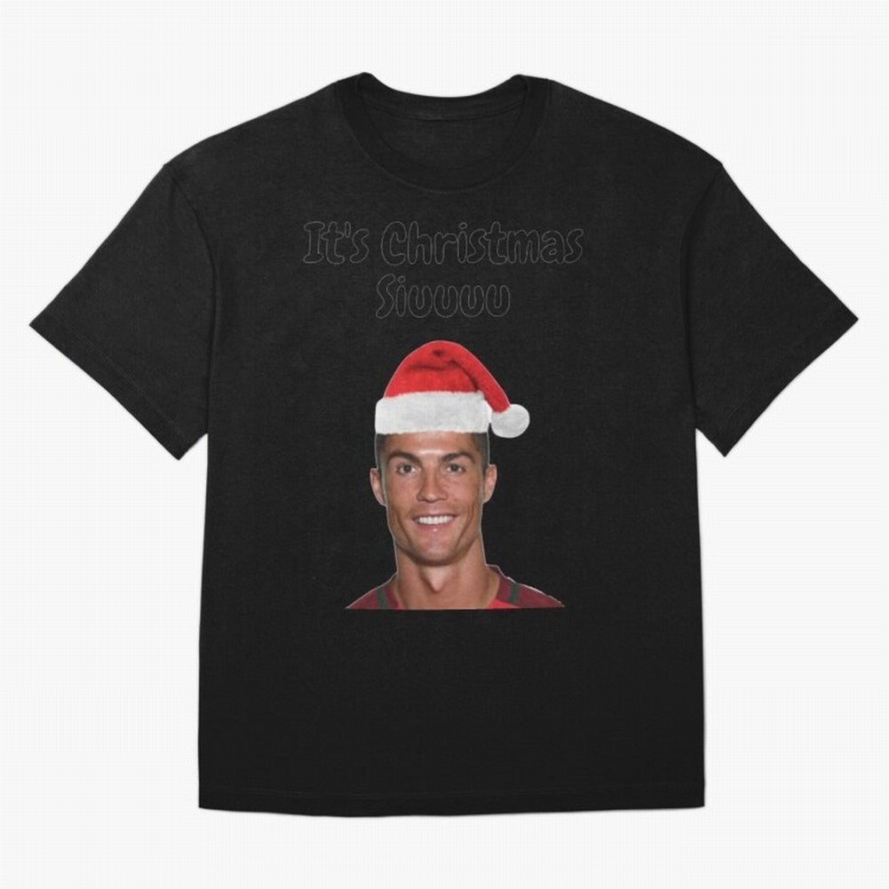 Cristiano Ronaldo Siuuu Funny Christmas Sweater Oversized T-Shirt Keep the Legacy of FIFA World Cup 2026 with Haaland and Mbappe, Brazil, Portugal and Argentina Energy, Goal Celebration Energy, Supporter Heritage, Football Icons and Worldwide