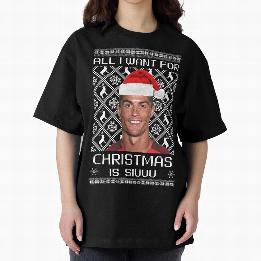 cristiano ronaldo siuuu christmas sweater Oversized T-Shirt Celebrate Classic Football Spirit in the FIFA World Cup 2026 Group Stage Journey through Neymar Highlights, Netherlands Pride, Supporter Pride, Iconic Celebrations, Legendary Names and