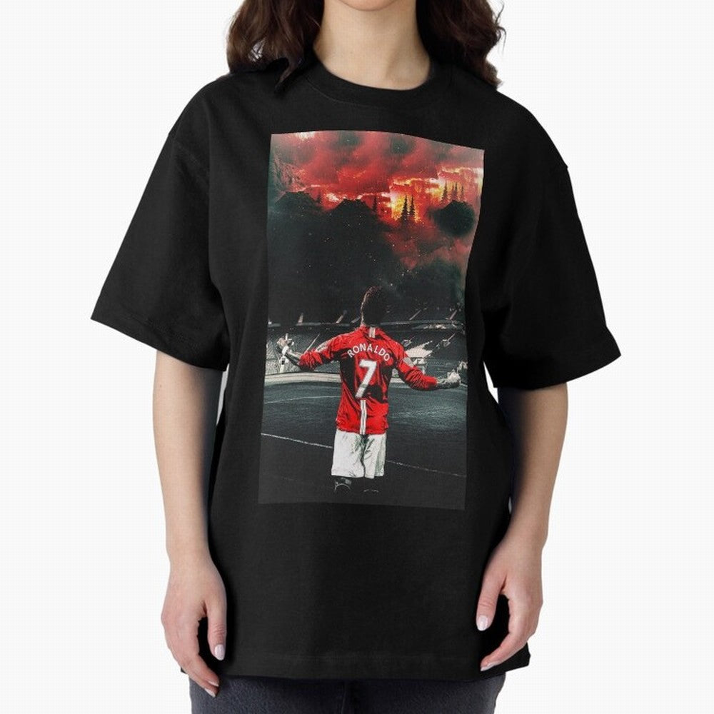 cristiano ronaldo manchester Oversized T-Shirt Represent the Passion of FIFA World Cup 2026 Spirit, Capturing Portugal, Spain and Germany, Mbappe, Goal Celebration Energy, Supporter Heritage, Football Icons and Worldwide Tournament Joy; Great for