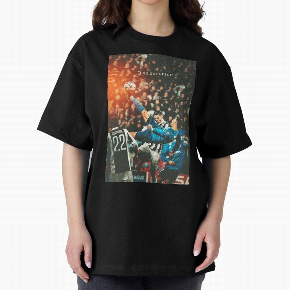 Ronaldo Bicycle Kick Skills Greatest, Ronaldo Gifts, Ronaldo Best Selling , Ronaldo Top Items Poste Oversized T-Shirt Share the Excitement of Match Day Hype around FIFA World Cup 2026 USA Canada Mexico, Mbappe, England, Retro Football Energy,