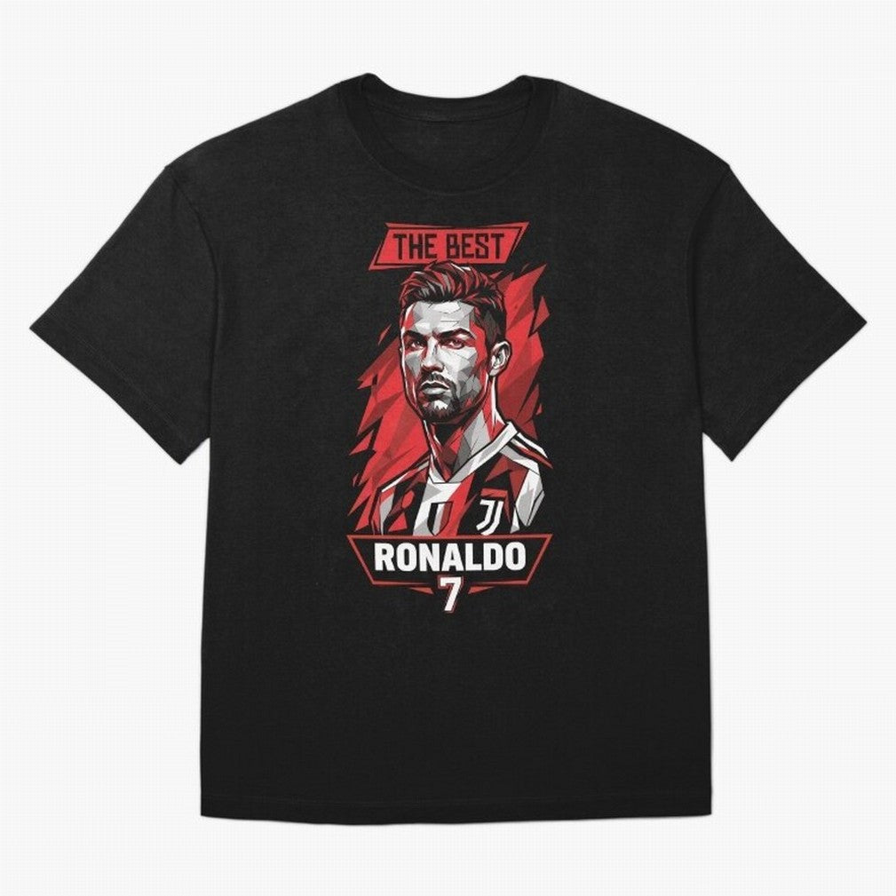 Cristiano Ronaldo CR7 Geometric Vector Portrait Oversized T-Shirt Join Supporters Worldwide for FIFA World Cup 2026 Driven by CR7 and Messi, Argentina, France and Brazil Energy, Classic Soccer Heritage, Championship Pressure, Fan Loyalty and