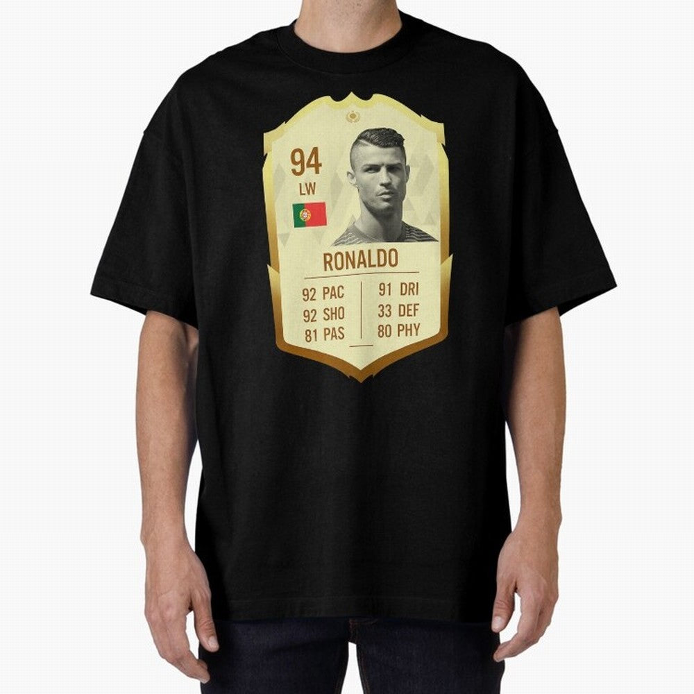 Cristiano Ronaldo Ultimate Card Oversized T-Shirt Cheer for Match Day Hype around FIFA World Cup 2026, CR7, Argentina and Brazil, Supporter Pride, Iconic Celebrations, Legendary Names and Global Match Day Energy; Made for Collectors Who Enjoy
