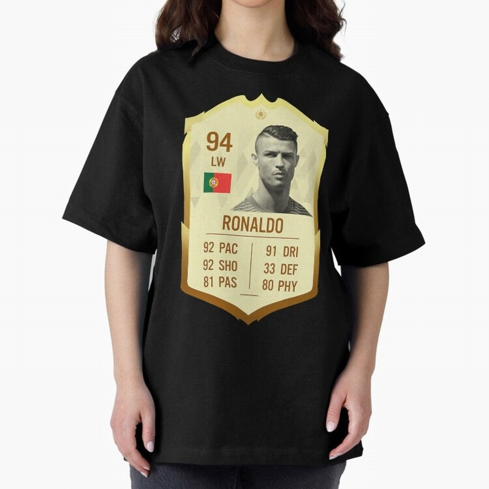 Cristiano Ronaldo Ultimate Card Oversized T-Shirt Cheer for Match Day Hype around FIFA World Cup 2026, CR7, Argentina and Brazil, Supporter Pride, Iconic Celebrations, Legendary Names and Global Match Day Energy; Made for Collectors Who Enjoy