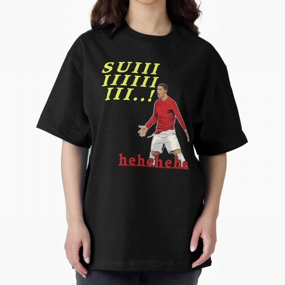 Hehehe suiii !! Cristiano ronaldo goal Oversized T-Shirt Celebrate Global Passion for FIFA World Cup 2026 Group Stage for Fans of Neymar, Haaland and Cristiano Ronaldo and Portugal, Spain and Germany, Bringing Football Festival Excitement, Trophy