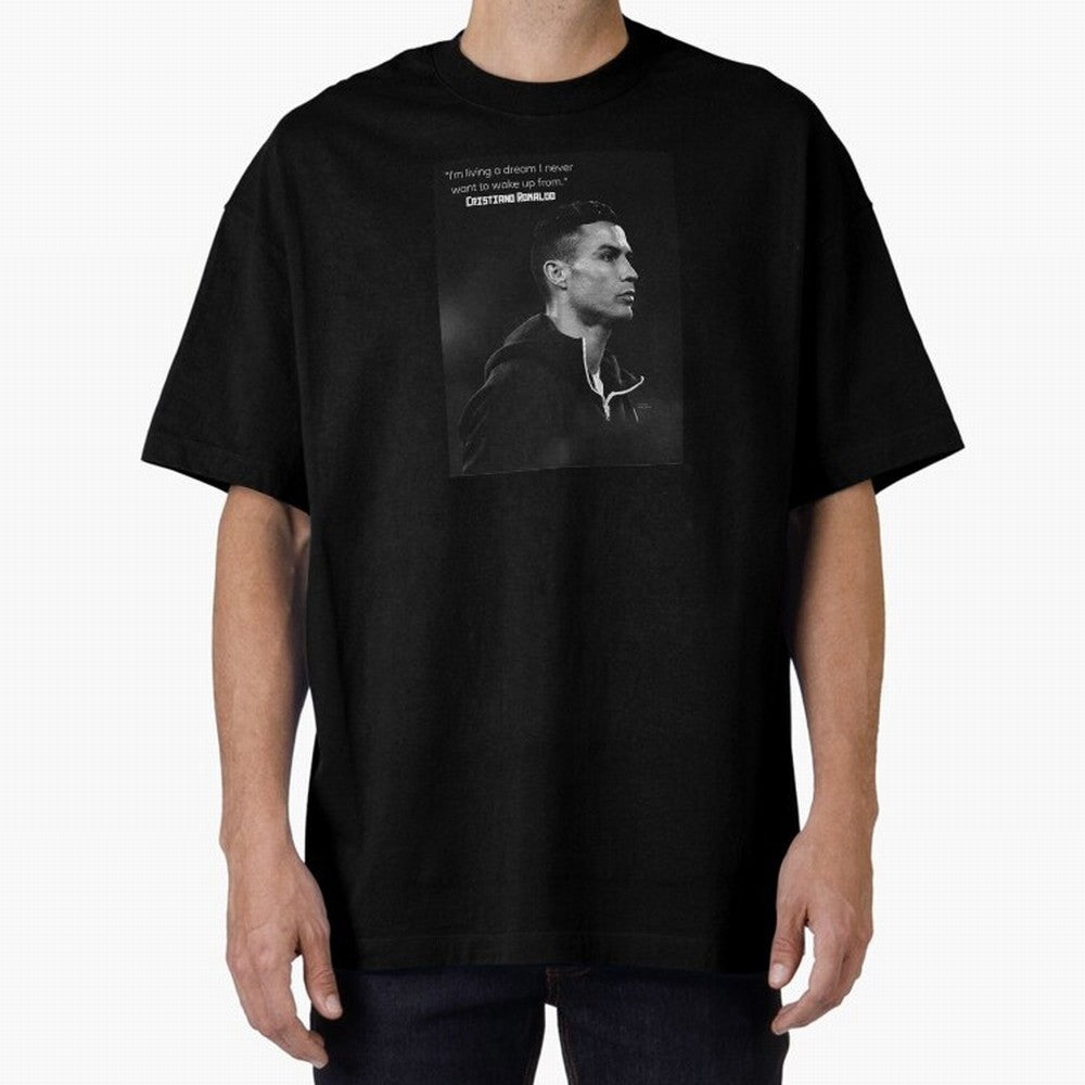 Cristiano Ronaldo motivational quote Oversized T-Shirt Showcase Match Day Hype around FIFA World Cup 2026 USA Canada Mexico, Cristiano Ronaldo, Haaland and CR7, Brazil, Soccer Culture, Superstar Moments, National Team Dreams and Competitive Fire;
