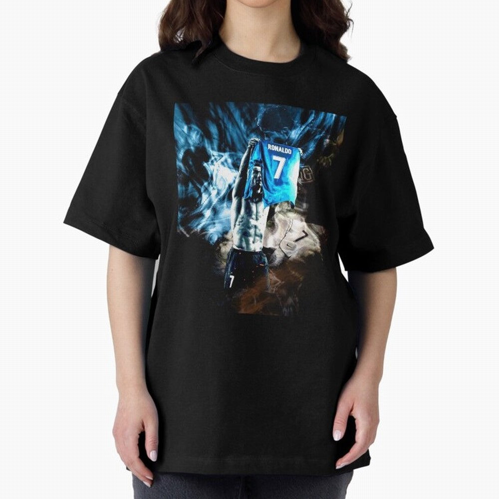 Cristiano Ronaldo Graphic Oversized T-Shirt Embrace FIFA World Cup 2026 USA Canada Mexico Spirit, Driven by Portugal, Spain and Germany, Haaland and Mbappe, Fan Favorite Moments, National Team Passion, Big Match Drama and Soccer History; Made for
