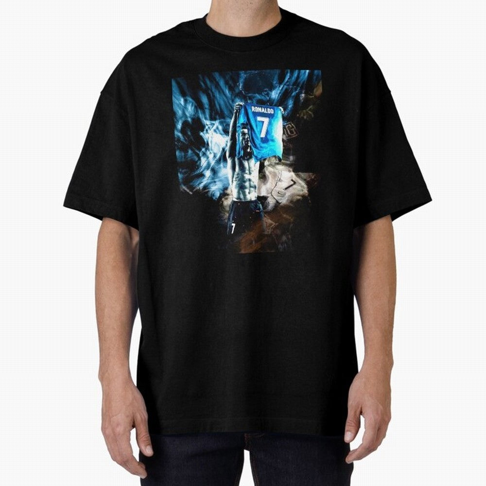 Cristiano Ronaldo Graphic Oversized T-Shirt Embrace FIFA World Cup 2026 USA Canada Mexico Spirit, Driven by Portugal, Spain and Germany, Haaland and Mbappe, Fan Favorite Moments, National Team Passion, Big Match Drama and Soccer History; Made for