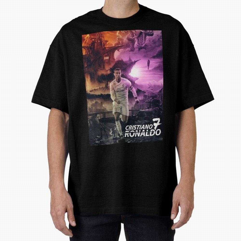 Cristiano Ronaldo | CR7 Design Oversized T-Shirt Celebrate Soccer Greatness during Global Football Passion for FIFA World Cup 2026, Inspired by Messi, Neymar and Mbappe, France, Football Passion, Legendary Performances, Festival Vibes and Supporter